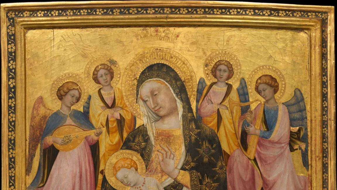 Nossa Senhora na obra Madonna and Child with Angels, por Pietro di Domenico da Montepulciano