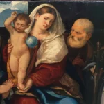 Nossa Senhora na obra Madonna and Child with Saints, por Bonifacio de' Pitati (Bonifacio Veronese)