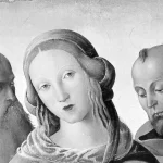 Nossa Senhora na obra Madonna and Child with Saints Jerome and Francis, por Italian (Umbrian) Painter