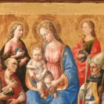 Nossa Senhora na obra Madonna and Child with Six Saints, por Pesellino (Francesco di Stefano)