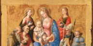 Nossa Senhora na obra Madonna and Child with Six Saints, por Pesellino (Francesco di Stefano)