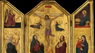 Nossa Senhora na obra The Crucifixion, por Paolo Uccello (Paolo di Dono)