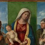 Nossa Senhora na obra Madonna and Child with Saints Francis and Clare, por Cima da Conegliano (Giovanni Battista Cima)