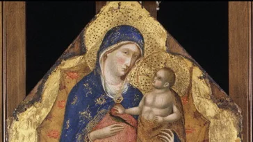 Nossa Senhora na obra Madonna and Child Enthroned, por Paolo Veneziano